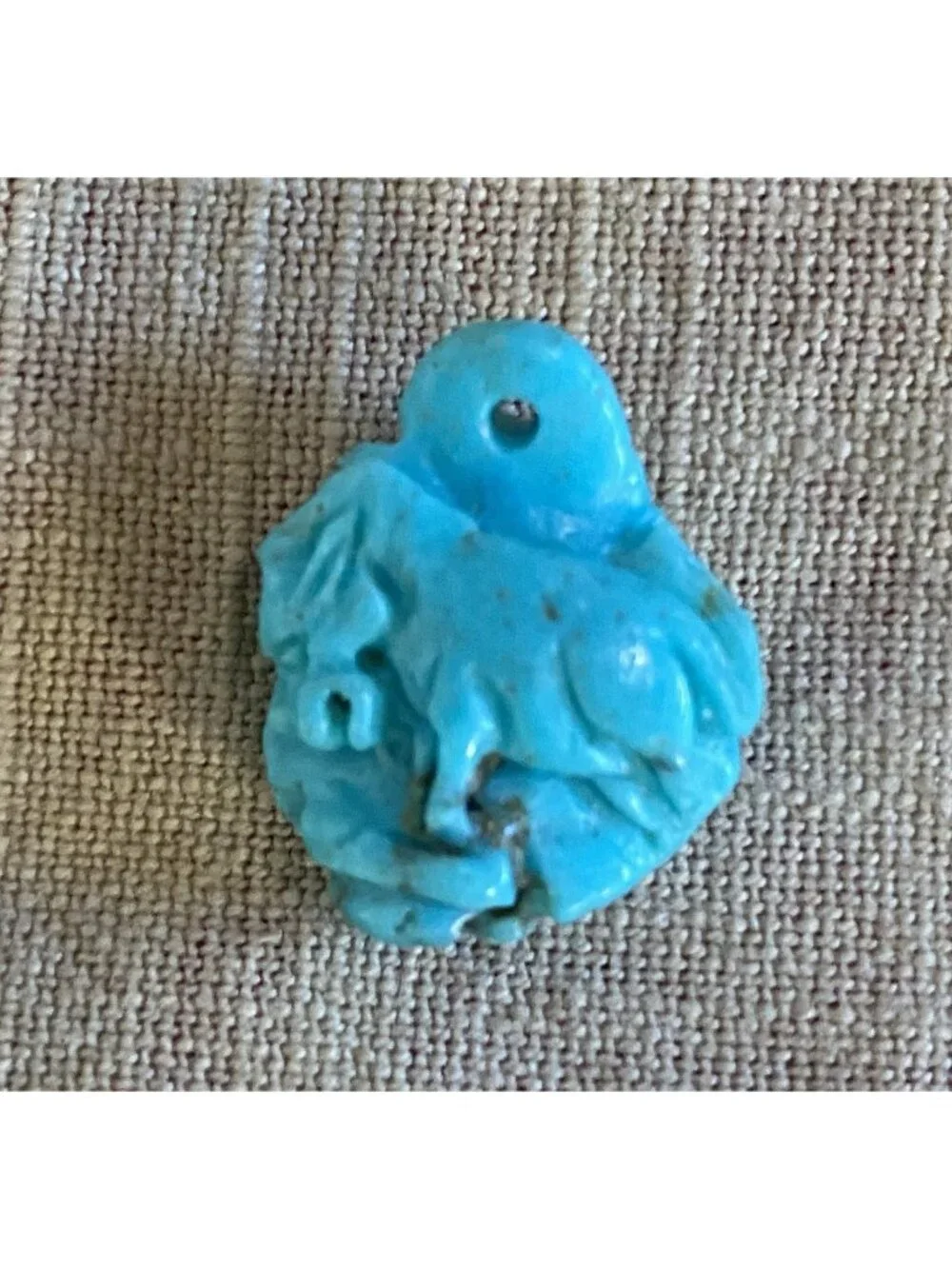 Turquoise 2 Sided Charm Pendant Goat Cactus Symbol 3D Looks Like Lizard From Sid